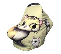 Funda versátil para silla de paseo con estampado completo de gato y mariposa, especialmente diseñada para tu bebé