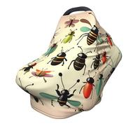 Funda versátil para silla de paseo con estampado completo de insectos pequeños de dibujos animados, especialmente diseñada para tu bebé