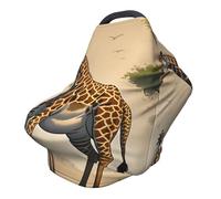 Funda versátil para silla de paseo con estampado completo de jirafa para madre e hijo, especialmente diseñada para tu bebé