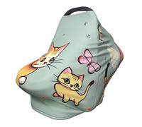 Funda versátil para silla de paseo con estampado completo de mariposas de gatito, especialmente diseñada para tu bebé