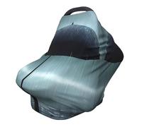 Funda versátil para silla de paseo con estampado completo de paraguas negro bajo la lluvia, especialmente diseñada para tu bebé