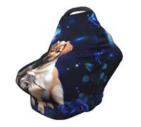 Funda versátil para silla de paseo con estampado completo de rosa azul cachorro, especialmente diseñada para tu bebé