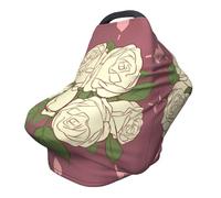 Funda versátil para silla de paseo con estampado completo de rosa blanca de amor, especialmente diseñada para tu bebé