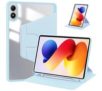 Funda Vertical de Cuero giratoria 360 Adecuada for Xiaomi Redmi Pad 2 Pro 12,1 Pulgadas 2025 Parte Trasera de acrílico Transparente Duro con Soporte for bolígrafo(Sky Blue)