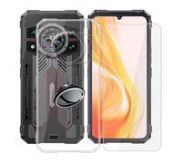 Funda + Vidrio Templado para Cubot Kingkong 11 (6.72") Cover，con [Anillo Soporte MóVil] Transparente Estuche a Prueba de Golpes Silicone TPU - SH3