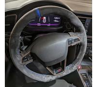 Funda Volante Antideslizante,Transpirable,Funda para Volante de Coche para Seat Leon Cupra R Leon ST Cupra Leon ST Cupra Ateca Cupra Ateca FR-White Thread