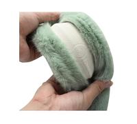 Funda Volante Coche Bonita Funda Volante Coche Peluche Con Orejas Gato Dibujos Animados Cálida Cómoda Transpirable No Se Desprende Fácilmente Cubre Volante(Black and White D-shape)