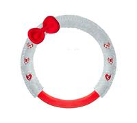 Funda Volante Coche Bonita Funda Volante Peluche Con Lazo Dibujos Animados, Elegante Y Cálida Para Otoño E Invierno, Uso Universal Cubre Volante(Paris Blue Round)