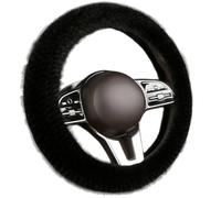 Funda Volante Coche Compatible con Ford Focus Wagon 2010-2024,Protector Volante de Peluche,Protección de Volante de Coche,Protector Accesorios Interior para Invierno,Black
