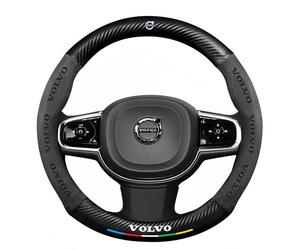 Funda Volante Coche Compatible con Volvo XC60 2013-2017, Transpirable Antideslizante Suave Fundas para Volante Coche Interior Decoracion Cubierta,Black