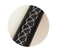 Funda Volante Coche Embellecedor De Volante Cuero Cosido A Mano Color Negro para Ford para Ranger para Everest 2022 2023 2024 Volantes de Coche(Gray Thread)