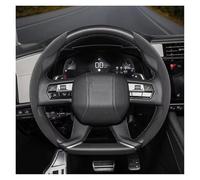 Funda Volante Coche Funda de Volante a presión de Gamuza para DS3 DS4 DS5 DS7 Crossback DS9 X01 D34 B75 D41 B81 X74 X83(Black 2-Piece Set)