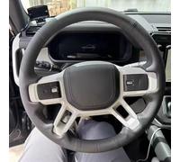 Funda Volante Coche Funda De Volante De Cuero Genuino Antideslizante Cosida A Mano para Land para Rover para Discovery 5 para Defender 2020-2023 Protector Volante Coser(Beige Thread)