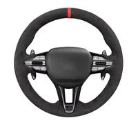 Funda Volante Coche Funda para Volante de Coche Personalizada, Antideslizante, de Ante Negro Trenzado, para Hyundai Veloster N 2019-2021 e i30 N 2018, 2019 y 2020.(Gray Thread)