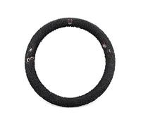 Funda Volante Coche Funda Volante Coche Felpa Invierno - Sin Anillo Interior Mango General Cálida Antideslizante Cubre Volante(Black round)