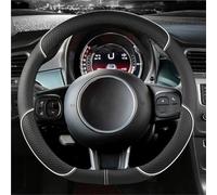 Funda Volante Coche Funda Volante Coche Piel Microfibra Para Fiat 500 2007-2022 Para 500E 2020 2021 Para 500L 2014-2018 Para 500X 2015-2022 Accesorios Coche Cubierta Volante Coche(WHITE D SHAPE)