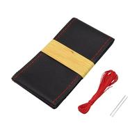 Funda Volante Coche Funda Volante Piel Vacuno para Coche O Camión 42 Cm 45 Cm 47 Cm 50 Cm. Multiusos con Orificios Bricolaje Cosida A Mano(Red 45cm)