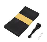Funda Volante Coche Funda Volante Piel Vacuno para Coche O Camión 42 Cm 45 Cm 47 Cm 50 Cm. Multiusos con Orificios Bricolaje Cosida A Mano(Black 45cm)