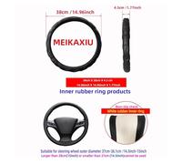 Funda Volante Coche La Cubierta Volante Automóvil Anillo Interior Goma Tridimensional Piel Cordero Adecuada Accesorios Interiores De 14,5 A 15 Pulgadas(Negro)