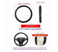 Funda Volante Coche La Cubierta Volante Automóvil Anillo Interior Goma Tridimensional Piel Cordero Es Adecuada Accesorios Interiores 14,5 A 15 Pulgadas(Negro)