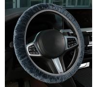 Funda Volante Coche para Dacia Logan II, Elástica Volante Peluche, Cubierta Cálida Invierno Cómoda, Accesorios Coche,Grey