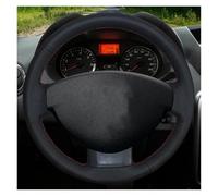 Funda Volante Coche para Dacia para () para Duster 2010-2016 para Sandero para Lodgy para Logan Dokker 2012-2017 Cubierta Volante Cuero Artificial Negro Suave Cubierta para Volante(Red Blue Thread)
