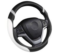 Funda Volante Coche para Dacia Sandero Ⅲ StepWay 2020 2021 2022 2023 2024, Cuero Volante Cubre VehíCulo Antideslizante Fundas Volantes Accesorios Interiores,H/White
