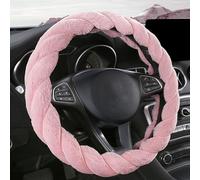 Funda Volante Coche para Dodge Collar Without Armrest Caliber Journey Ram, Cubierta Volantes Peludo Protector Caliente Invierno, Cómoda Mullida, Accesorios Coche,Pink-Round