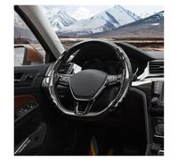 Funda Volante Coche para Explorer para Escape para Mustang para Dge para Fiesta para Focus Funda De Volante con Patrón De Fibra De Carbono Protector Volante(Black)