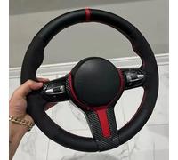 Funda Volante Coche para F87 para M2 F80 para M3 F82 para M4 para M5 F12 F13 para M6 F85 X5 para M F86 X6 F33 F30 Funda Volante Gamuza Antideslizante Volante Transpirable(Orange Thread)
