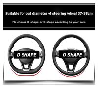 Funda Volante Coche para Fiat para Tipo para Fullback para Strada para Toro Funda para Volante Coche De Cuero De Microfibra De 38 Cm Accesorios para Automóviles Cubrevolante(White O)