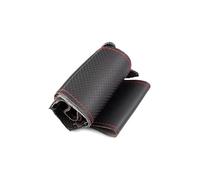 Funda Volante Coche Para Fit Jazz City 2009 2010 2011 2012 2013 Para Insight 2010-2014 Cubierta Material sintético Microfibra Para Volante Coche Cosida A Mano Cubre Volante(Red line)