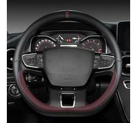Funda Volante Coche para Ford Kuga III 2019-2025, Cuero PU Cubierta Protector para Volante Antideslizante Transpirable Interior Accesorios,J/Wine Red