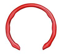 Funda Volante Coche para Ford para Ranger para Focus para Kuga para Mustang S MAX para Transit para Mondeo para Fusion Esco Funda Volante Gamuza Coche(Carbon Skin-Red B)