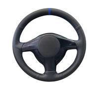 Funda Volante Coche para Golf 4 para Protector Trenzado para Volante De Coche Envoltura Negra Antideslizante Accesorios De Cuero para Coche Cubierta para Volante(Blue Thread)