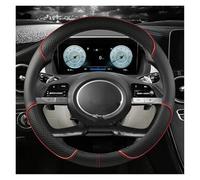 Funda Volante Coche para Hyundai para I20 para I30 para I40 para Ix35 para Ix25 para Tucson para Accent para Kona para Sonata Funda Volante Coche Cuero PU Volante Automóvil Cubiertas(O Shape Red)