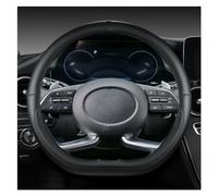 Funda Volante Coche para Hyundai para Tucson para IX35 2021 PU Cuero Forma D Protector para Volante De Coche Accesorios para Automóviles Volante Cubierta(Color:Negro)