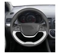 Funda Volante Coche para Kia para la mañana 2011-2016 | Accesorios para automóviles: Cubierta/adorno del volante de cuero de microfibra perforada negra