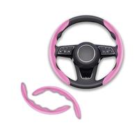 Funda Volante Coche para Kia Rio (DC JB UB YB 2000-2025 2026),Kit 2 Piezas Fibra De Carbono,Protector Antideslizante Lateral,Accesorios Tuning Deportivos,Pink