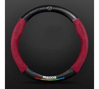 Funda Volante Coche para Mazda Atenza Sport Wagon, Protector de Volante Respirable y Cómodo de Cobertura Total, Accesorio de Interior de Coche,D Red-Normal