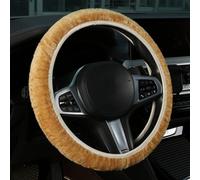 Funda Volante Coche para Mercedes AMG G55 G63 G65, Elástica Volante Peluche, Cubierta Cálida Invierno Cómoda, Accesorios Coche,Beige
