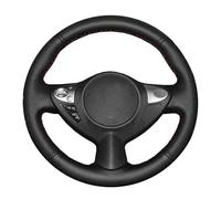 Funda Volante Coche para Nissan para Juke para Maxima para Sentra Cubierta Negra Cosida A Mano para Volante Coche(Blue Thread)