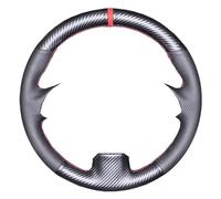 Funda Volante Coche para Peugeot 307 CC (2004-2009) para SW 407 Funda Volante Coche Piel Sintética con Acabado Fibra Carbono(Carbon Red Thread)