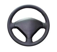 Funda Volante Coche para Peugeot 307 SW 2005 2006 2007 2008 Funda De Volante De Cuero Artificial Negro Cosida A Mano Accesorios Interiores Volante Transpirable(Red Blue Thread)