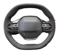 Funda Volante Coche para Peugeot 308 408 508 206 207 307 Forro Antideslizante Ante Sintético Funda Volante(Red Thread)