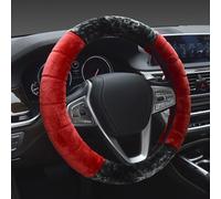 Funda Volante Coche para Renault Scenic II 2004 2005 2006 2007 2008 2009 2010, Cubierta de Volantes Invierno, Peluche Caliente Elástica Cómoda, Accesorios Coche,Red