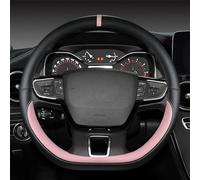 Funda Volante Coche para Seat MII/MII Elektro 2013-2021, Cuero Volante Cubre VehíCulo Antideslizante Fundas Volantes Accesorios Interiores,G/Pink