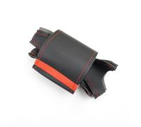 Funda Volante Coche para Seat para Ibiza 2004 2005 2006 Accesorios Interiores De Coche Cubierta De Volante Cuero Perforado Microfibra Embellecedor Protector Volante(Red Bar-Red Line)