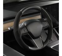 Funda Volante Coche Para Tesla Para Modelo 3/Y Protector Para Volante Coche Gamuza Fibra Carbono Manillar Antideslizante Ultrafino Absorbente Sudor(Tsl-fanmao)