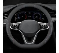 Funda Volante Coche para Toyota Auris Aygo Aygo X C-HR Corolla Corolla Cross Hilux, Cubierta de Volante de Cuero Transpirable Antideslizante Protector Cubrevolante,Black-Line-D Shape